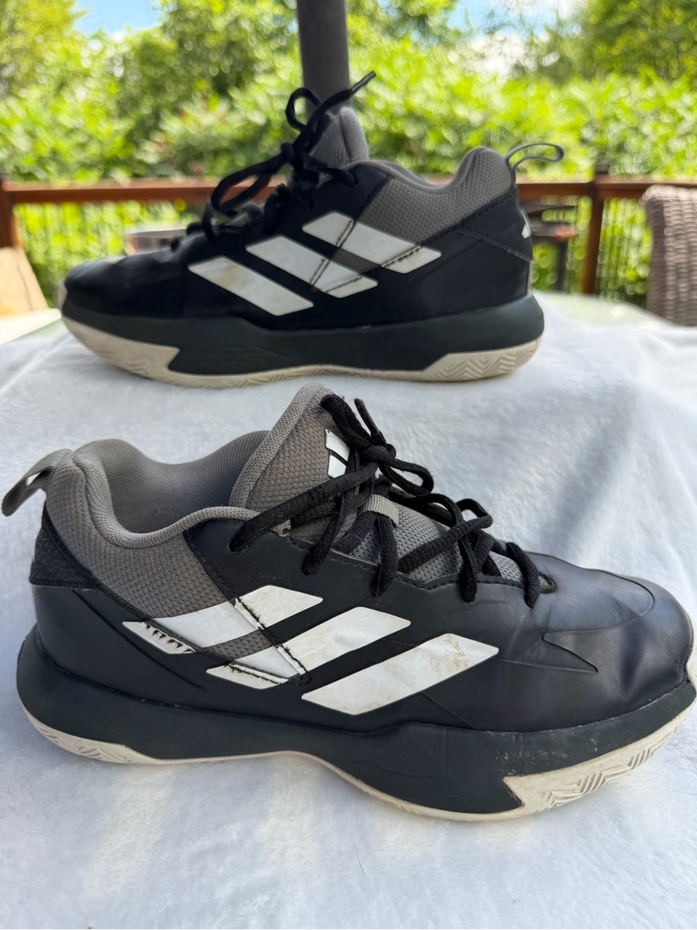 Adidas Cross Em Up Select J Wide Basketball Shoes Black Youth Kids Size 4- Read
